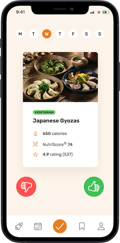 iPhone app meal approving plan scheme